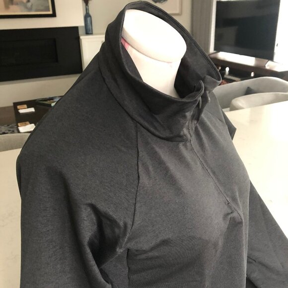 RYU Tech Mid Layr Activewear Pullover 1/4 Zip Lg Slv Top Heather Ashalt Size S - Picture 4 of 12